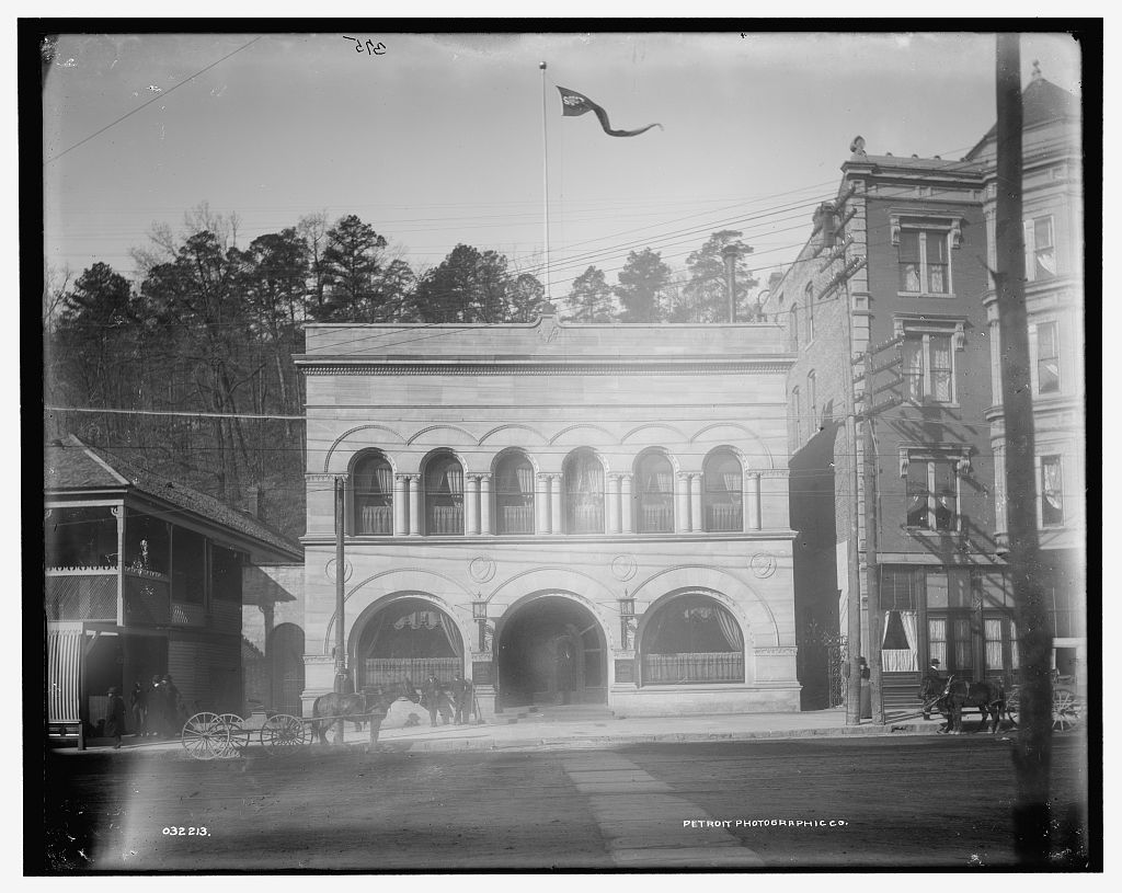Historic exterior view of the Southern Club in Hot Springs, Arkansas