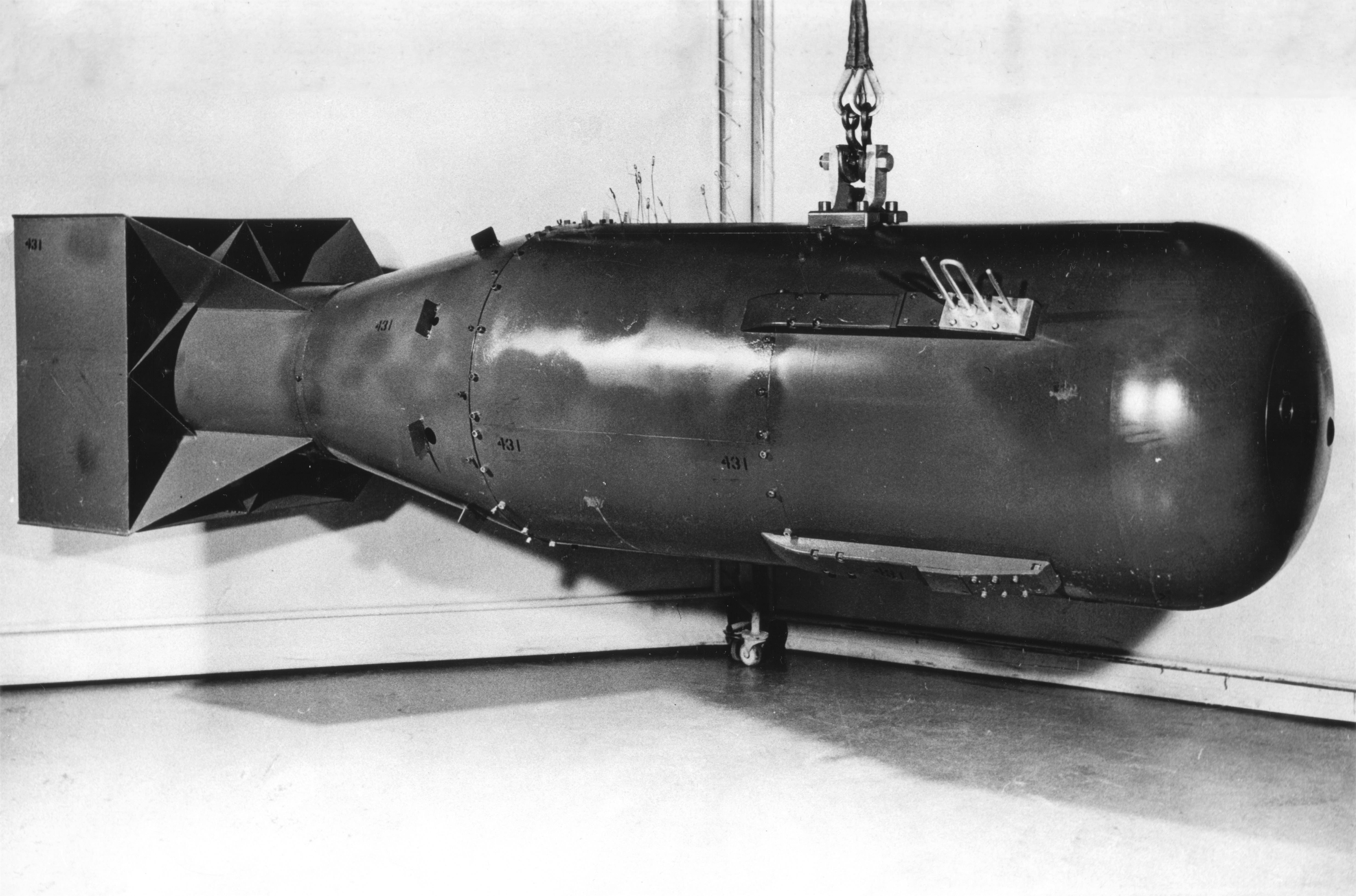 Postwar Little Boy atomic bomb casing
